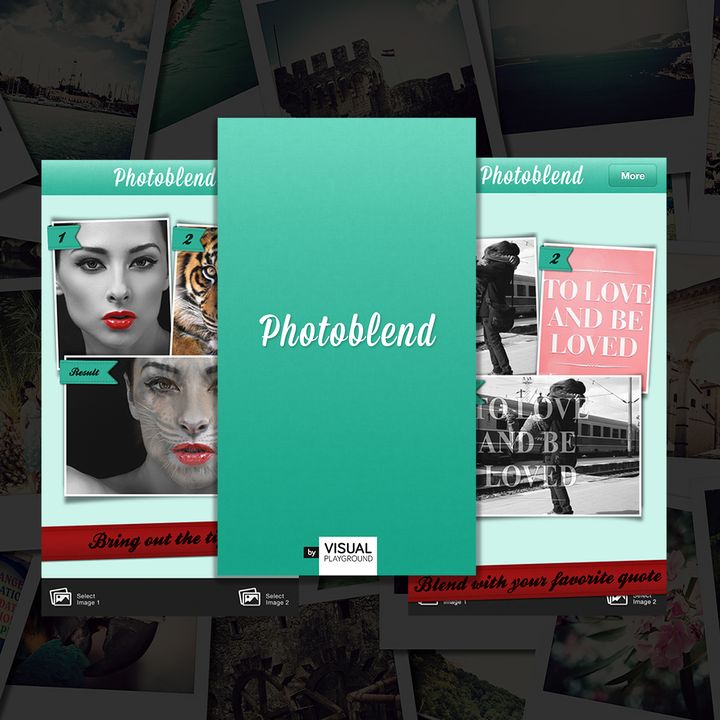 PhotoBlend app screens